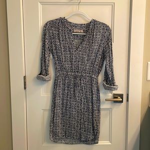 LOFT Patterned Tie-Waist Dress.